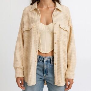 Urban Outfitters BDG Waffle Knit Button Down Shirt Size XS